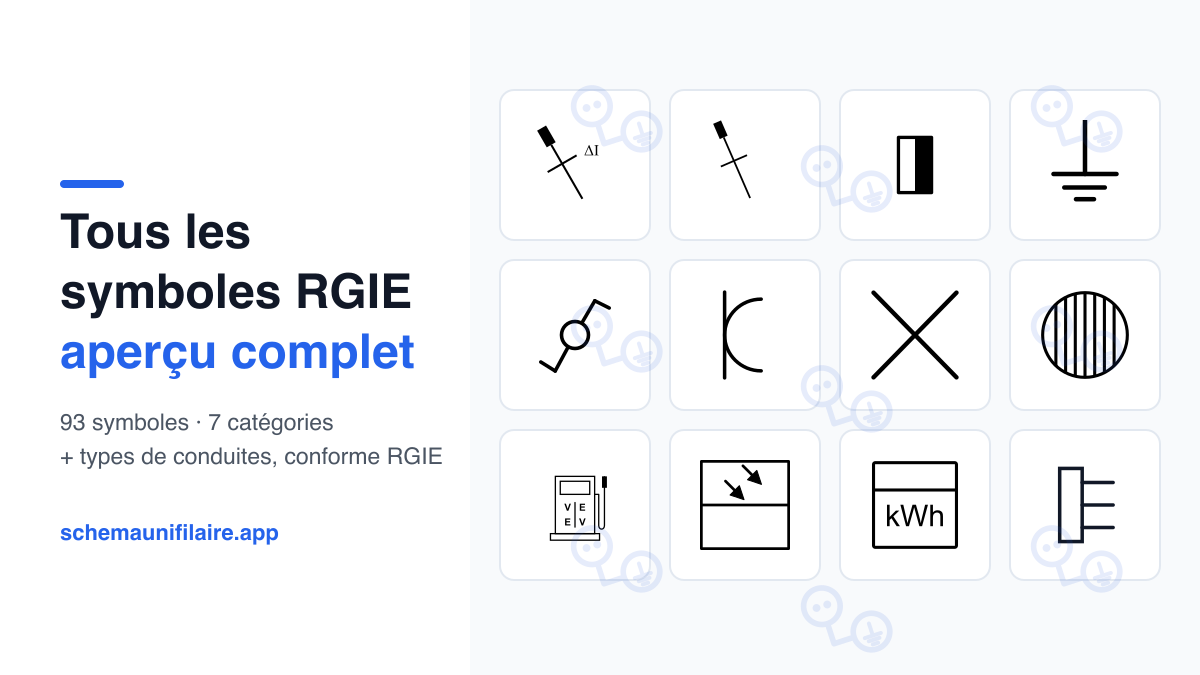 Tous les symboles RGIE pour votre schéma unifilaire : aperçu complet